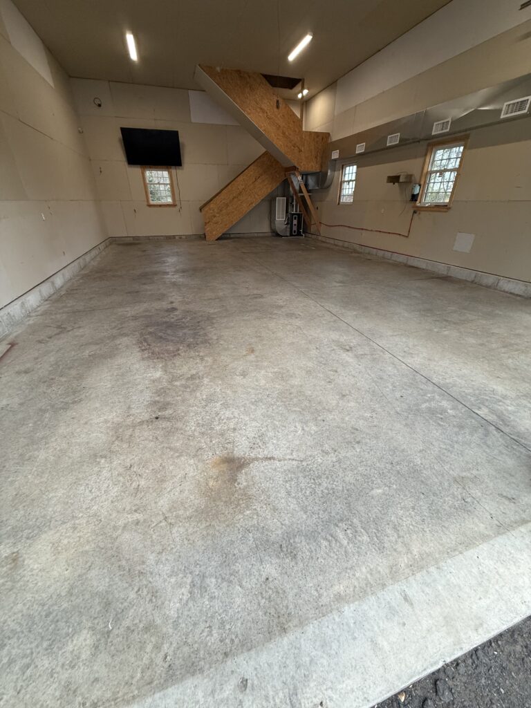 longmeadow epoxy floor garage before 
